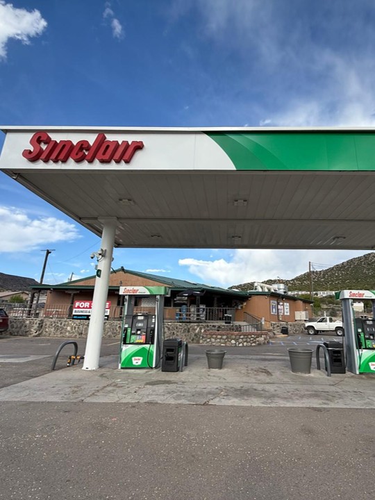 Sinclair gas station fueling island