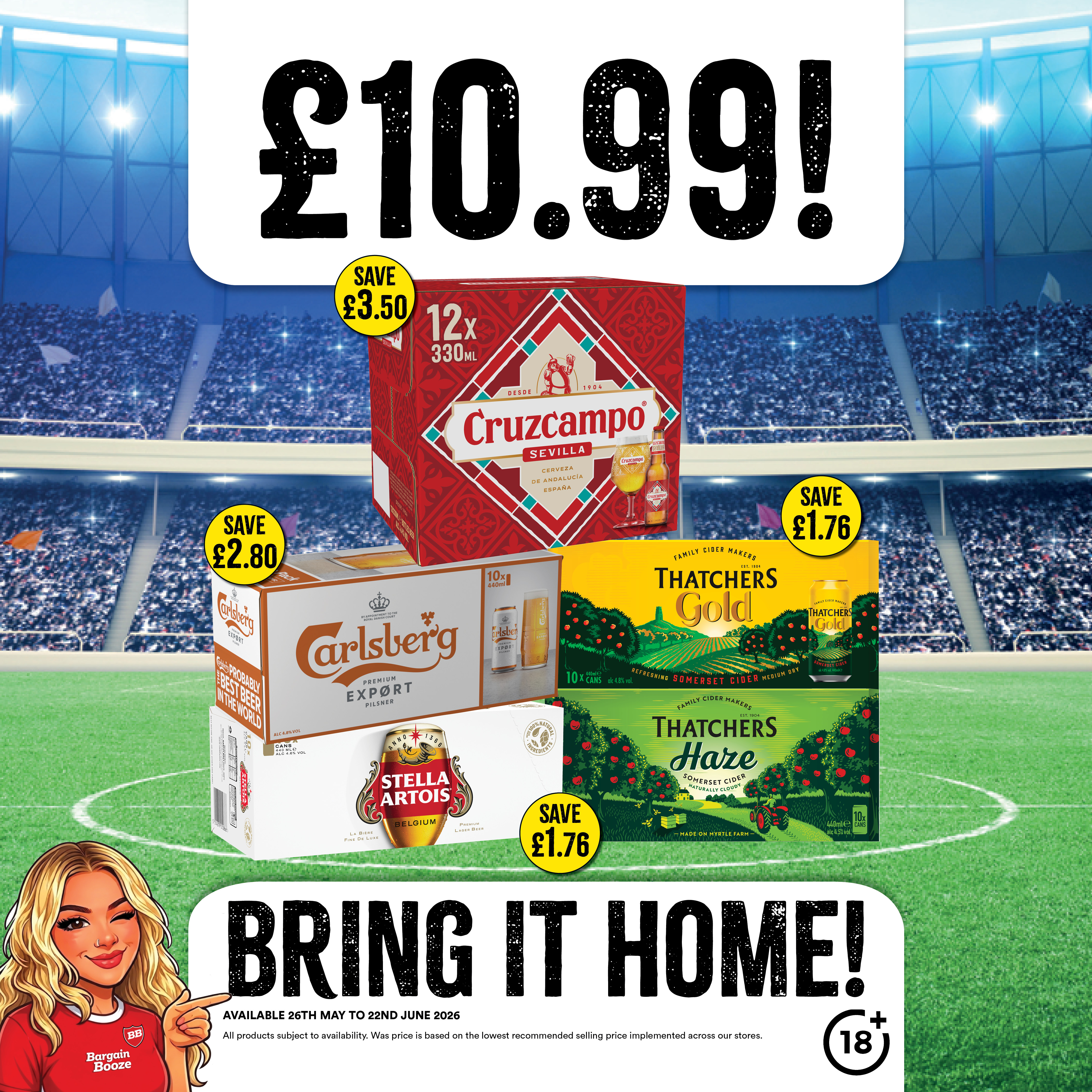 &pound;10.99 each on selected beers pack