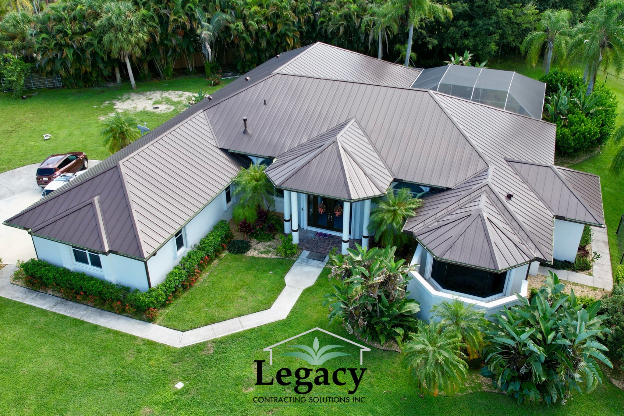 The color of this metal roof that we installed is Mansard Brown.