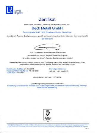 Beck Metall GmbH, Benzholzstrasse 38-40 in Schwäbisch Gmünd