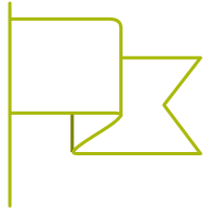 Billowing flag icon.