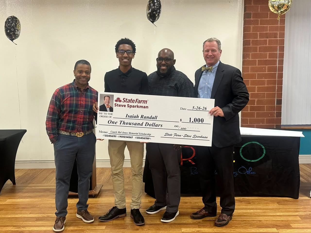 Steve was honored to join RPEO in recognizing outstanding graduating student athletes. This year, four recipients received awards in memory of Coach Mel Jones, whose legacy continues to inspire excellence in athletics, leadership, and community involvement.