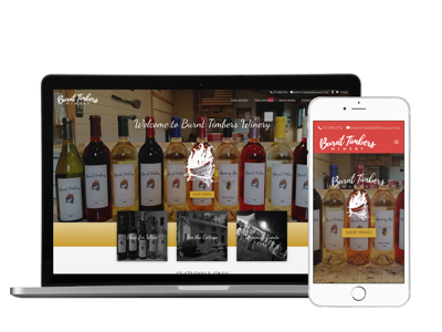Responsive website design by EXEPLORE Managed Website Services: Pennsylvania Winery website design for Burnt Timbers Winery.