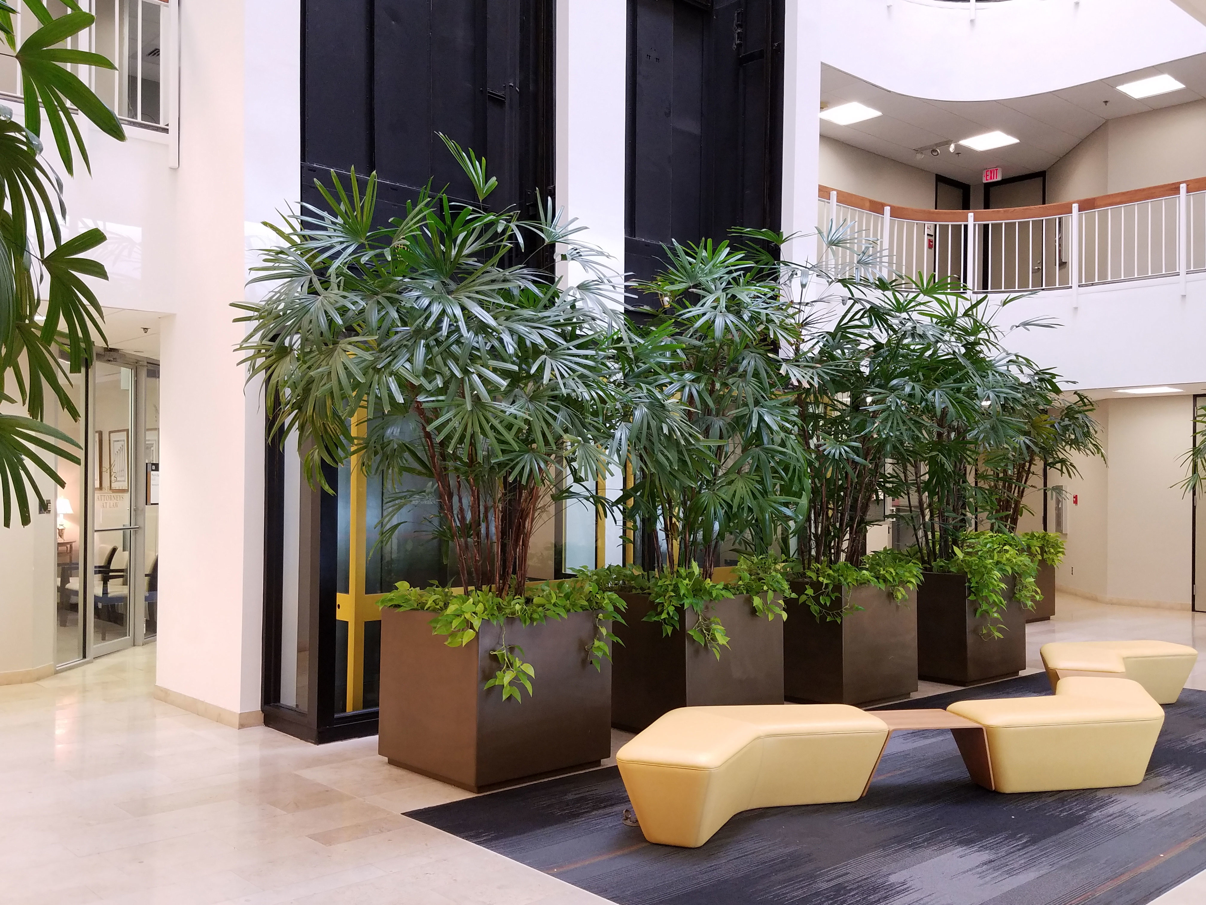 The lobby of the Xerox Building where Morris Bart's Baton Rouge office is located.