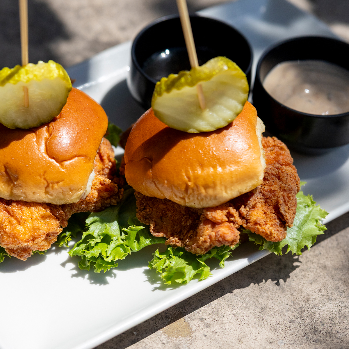Chicken Sliders | served with chipotle ranch & hot honey