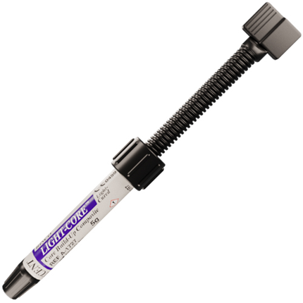 Light-Core is a light-cured core build-up composite. Sculptable and non-slumping, it provides optimal handling. Light-Core has a 5mm depth of cure* at 500 mW/cm2. Light-Core is available in two shades: Translucent and Blue. Translucent is ideal for use under aesthetic restorations, such as all-ceramic crowns, inlays and onlays. Blue is ideal for use in conventional fixed restorations, such as metal-based restorations (all-metal or PFM). Blue facilitates placement when a contrast to tooth structure is desired. This contrast ensures your margins will be placed on tooth structure where they belong. Choose from economical syringes or convenient unit-dose tips.