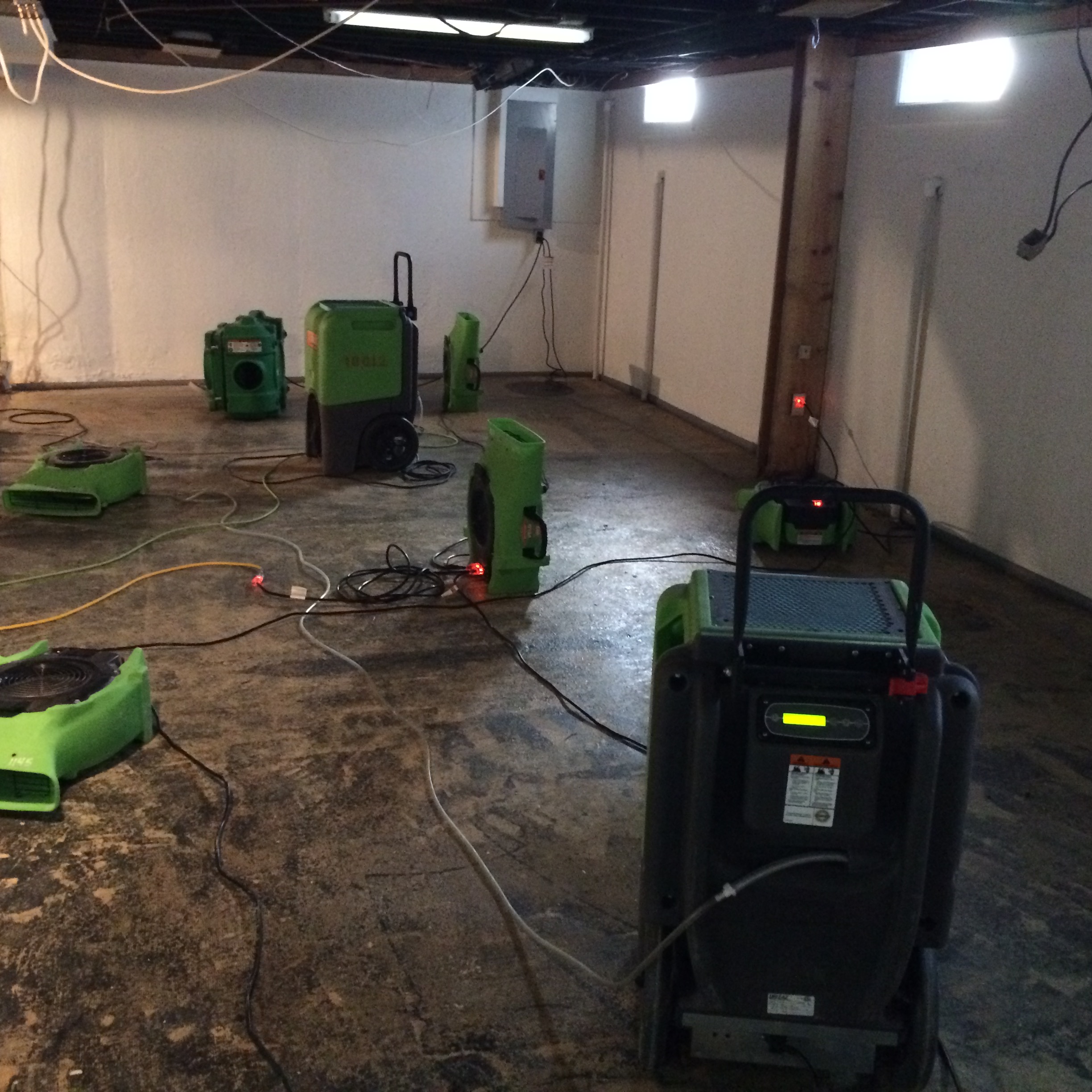 Got the SERVPRO equipment up and running in a basement!