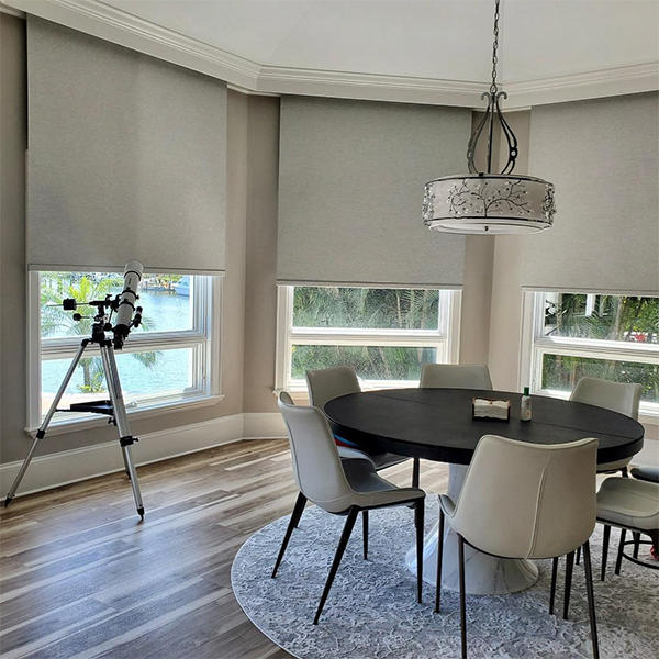 Automated roller shades offer a stylish and simple solution for light control and privacy throughout the day. Plus the option to add a custom built-in pocket effectively hides the cassette roller for a seamless look when the shades are fully rolled up.