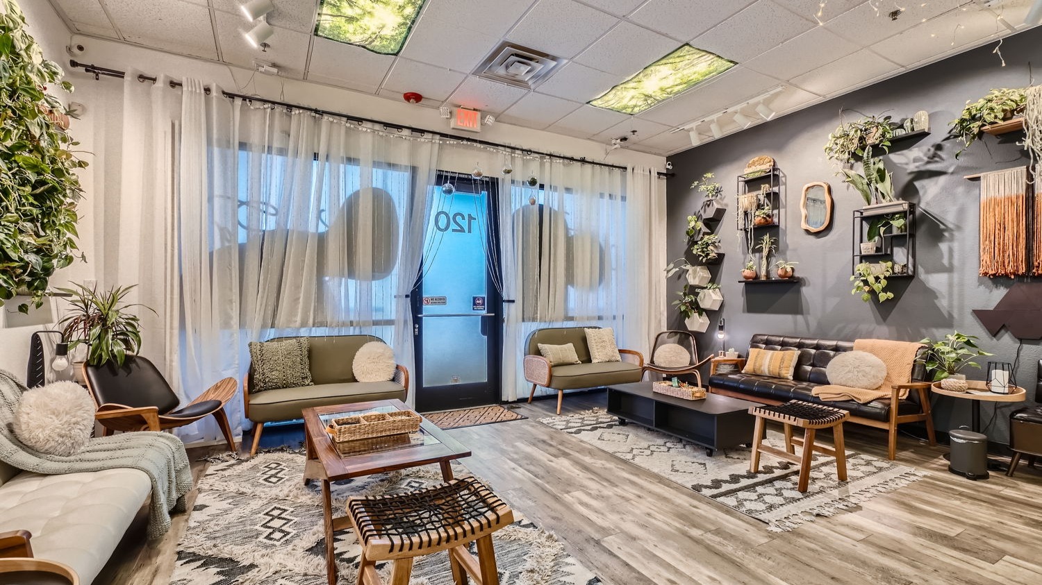 Relax, unwind, and find inspiration in our cozy lounge and studio space. A perfect spot to connect with nature and community.
