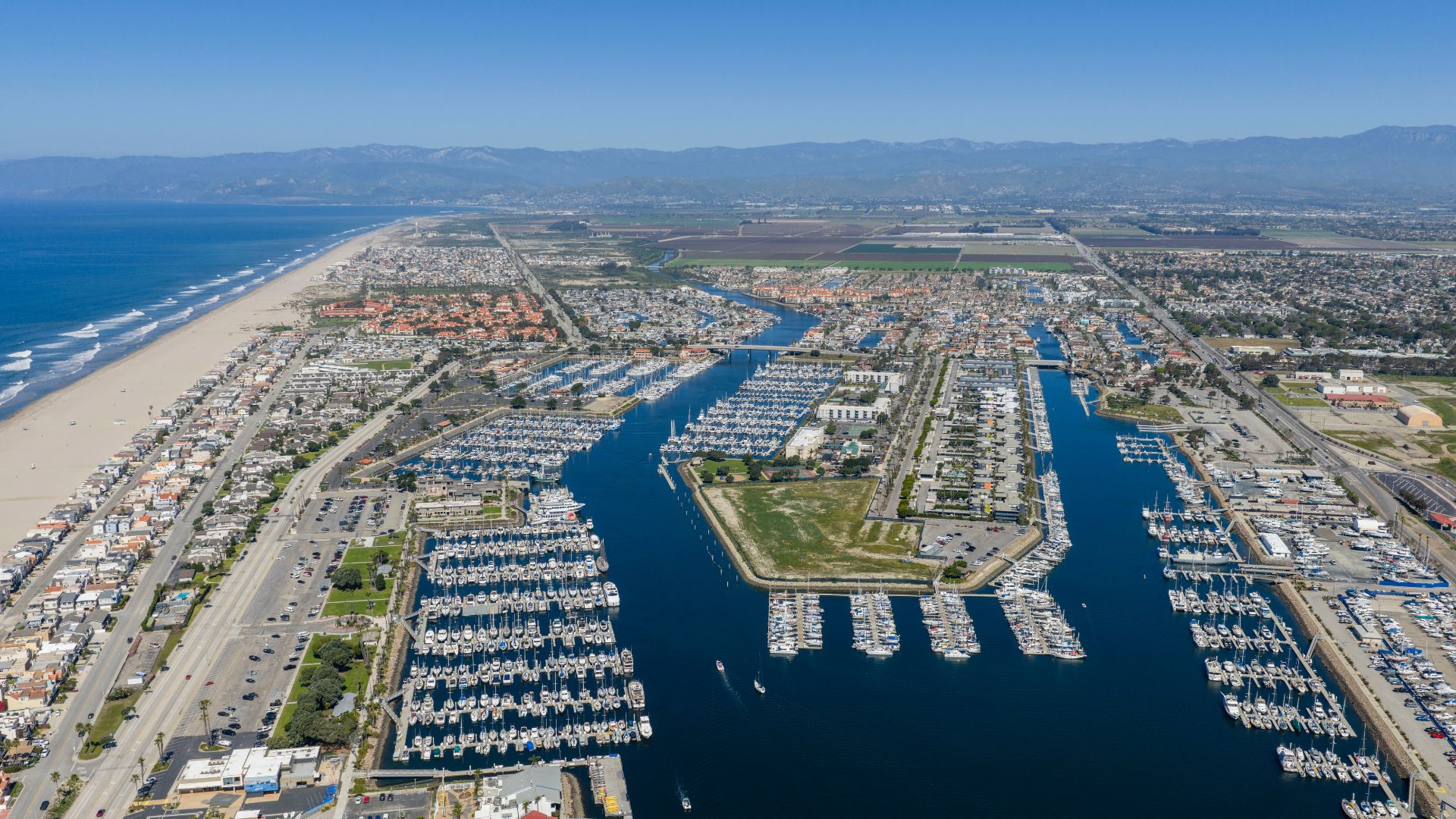 Bahia Marina, Channel Islands Harbor, CA. Drone photos of the new marina rebuild.