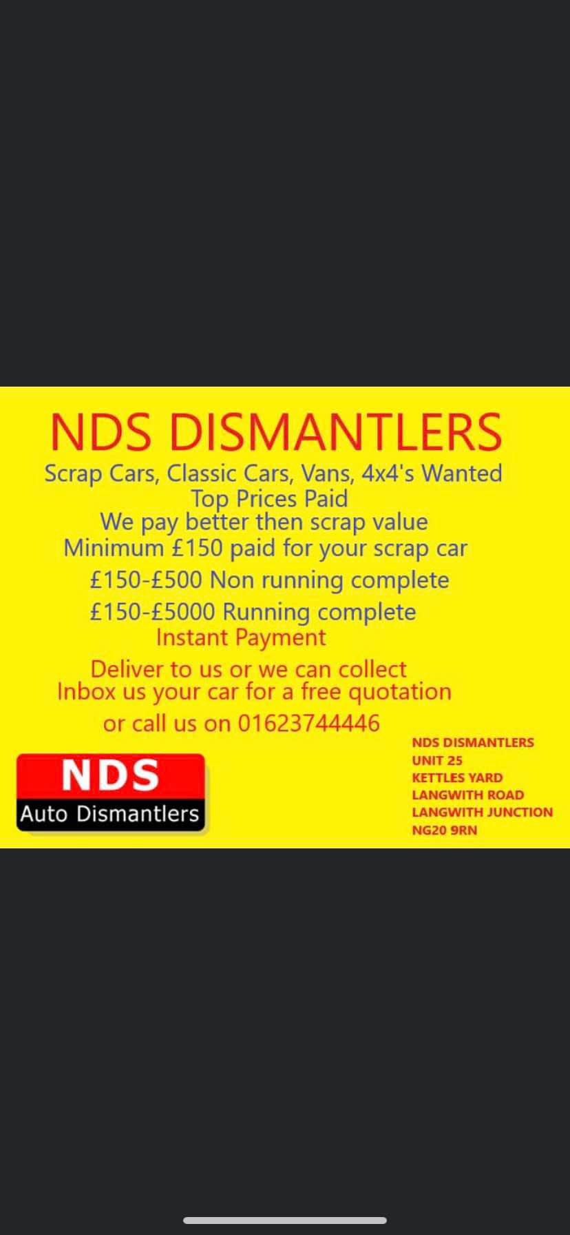 N D S Auto Dismantlers Mansfield 01623 744446