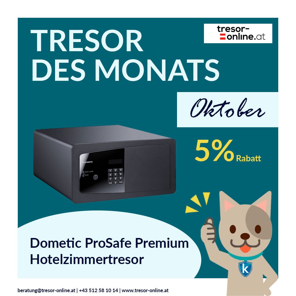 Bild zu Perfekt für die Aufbewahrung kleiner Wertsachen Ihrer Gäste. Die Serie Dometic ProSafe Premium sind hochwertige Hotelzimmertresore und lassen sich durch das praktische Elektronikschloss leicht bedienen!