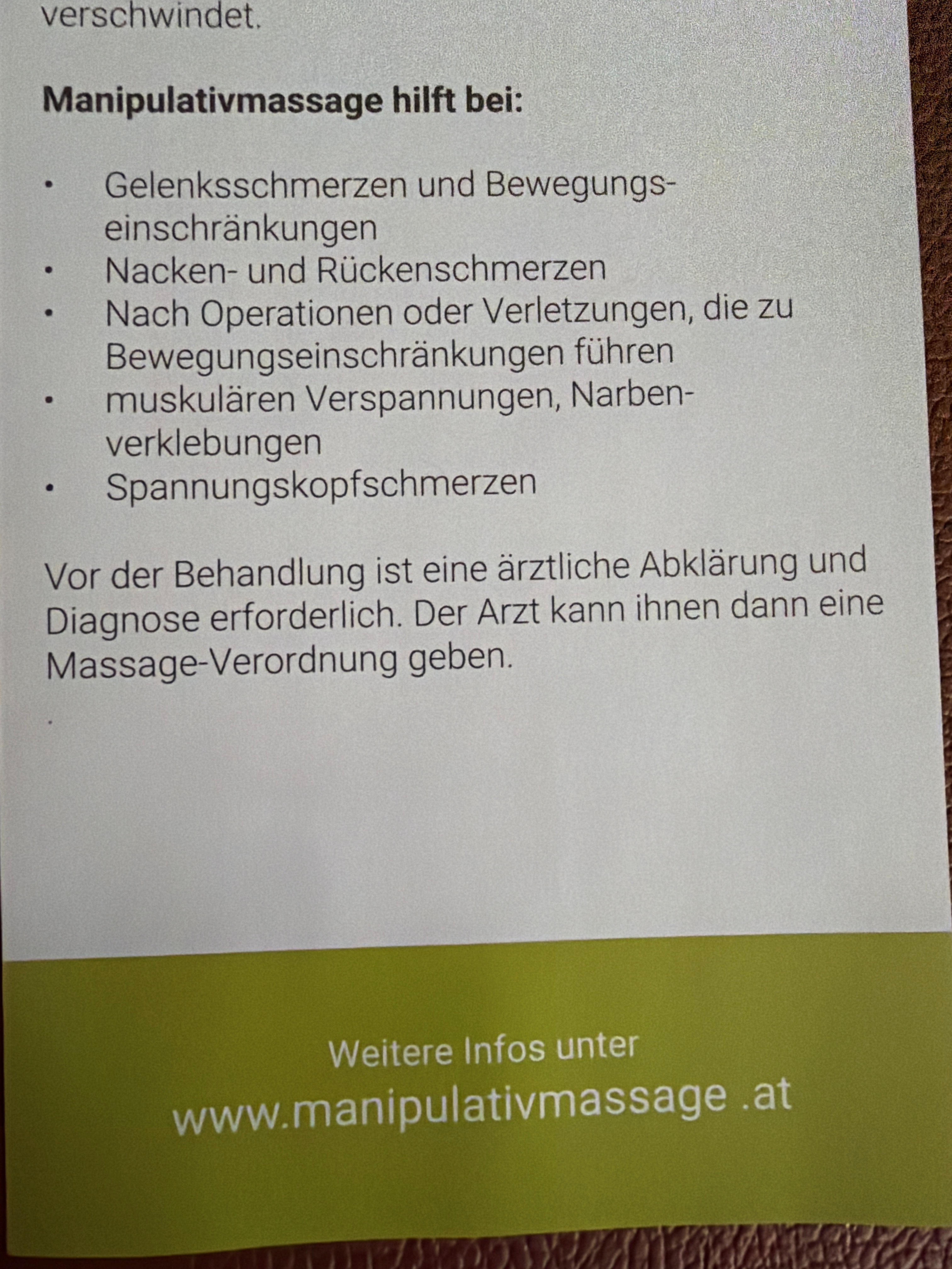 Bild 2 von Heilmassage - Massagen Mag. Yanina Lindenbauer