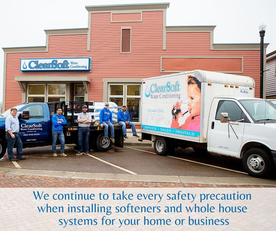 We're located right in beautiful downtown Chaska, right across from the gazebo!  Check out our affordable rental and purchase options at www.clearsoftwater.com.