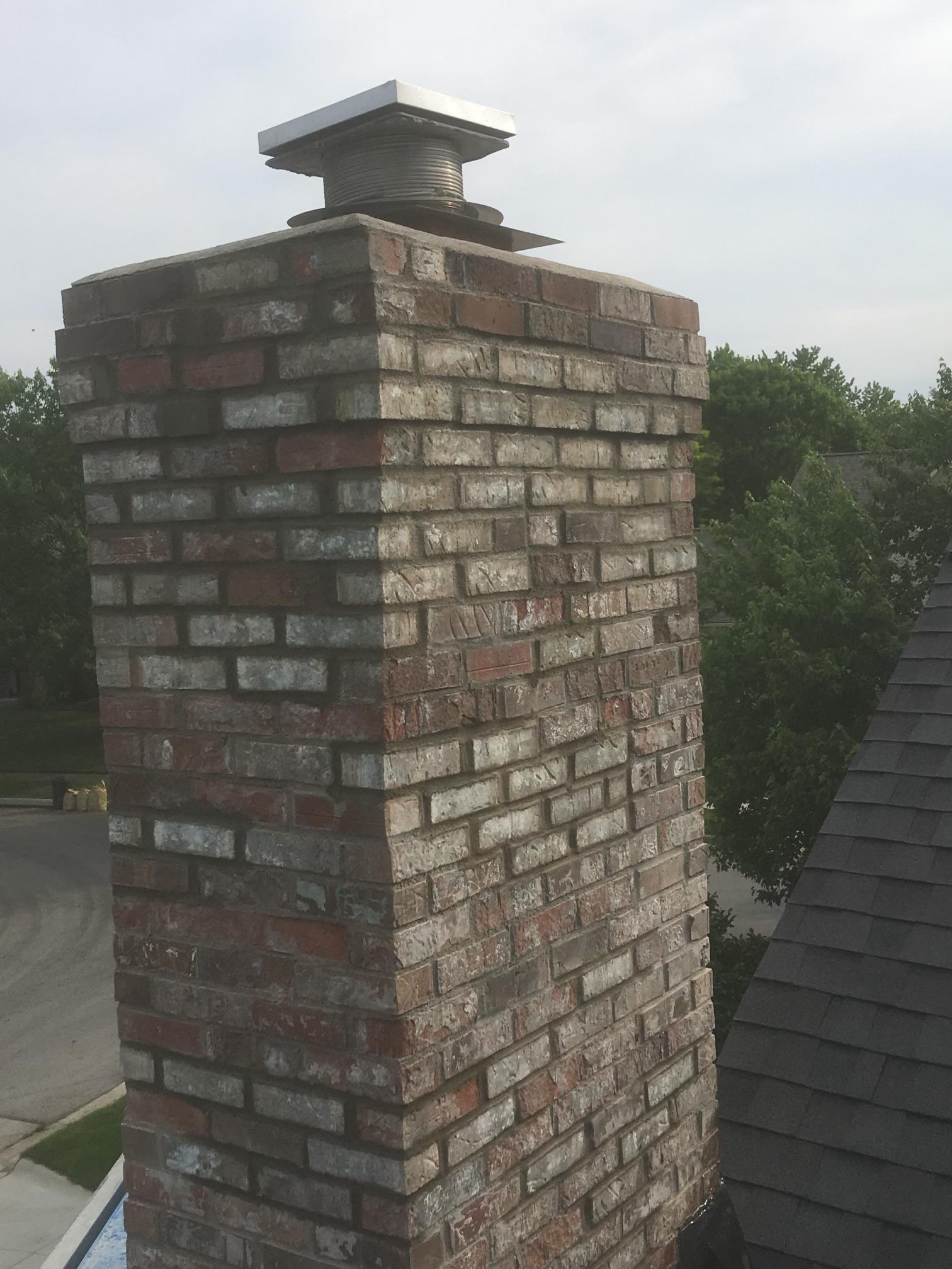 Completed chimney restoration job by SF restoration in Columbus, OH.