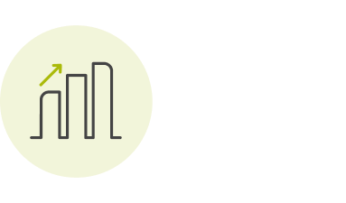 Uptrend bar graph icon.