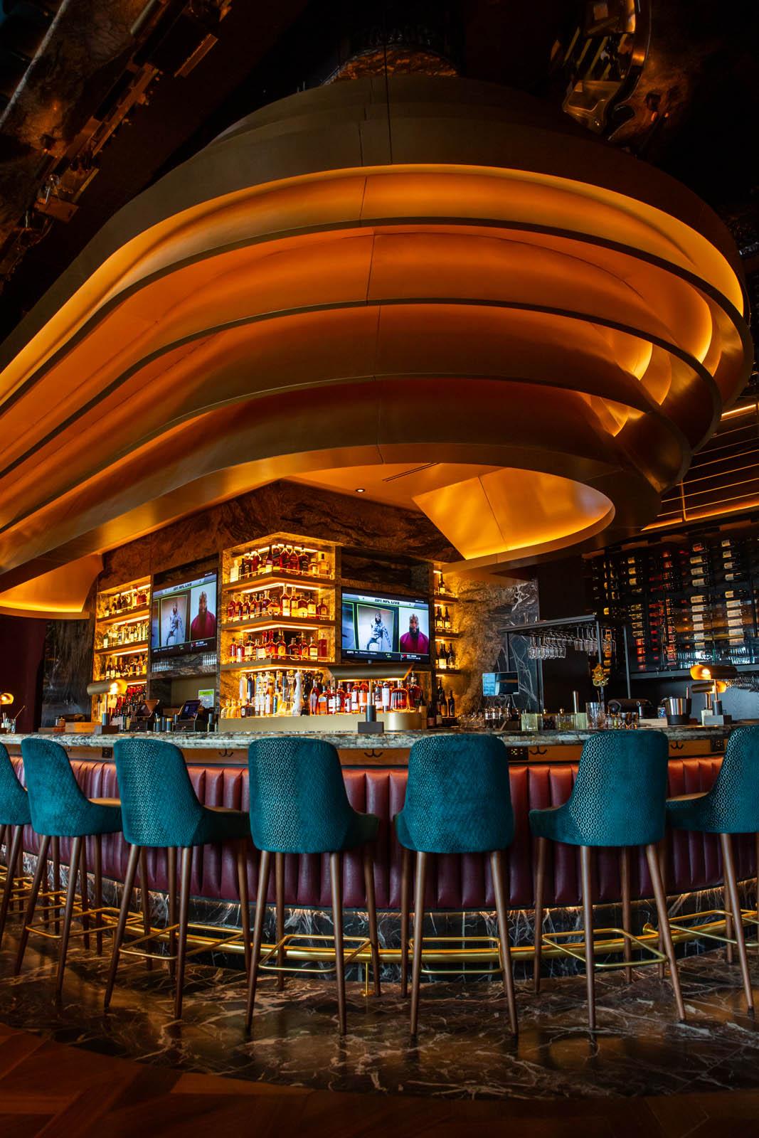 The bar inside of Ocean Prime Nashville 