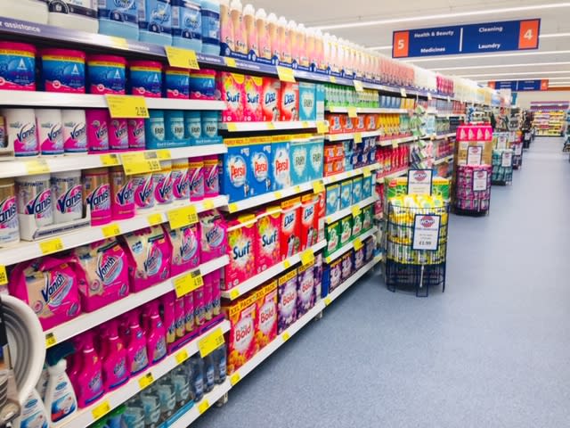 B&M's new store in Leighton Buzzard stocks a great range of cleaning products, including general purpose sprays and laundry detergent.