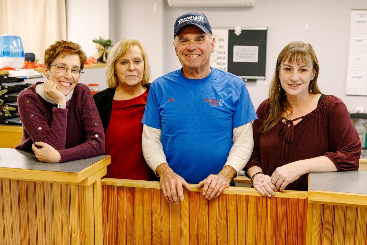 Beaupre Fuels customer service and office staff at the company headquarters in Biddeford, Maine. Beaupre Fuels is committed to providing friendly customer support, dependable fuel delivery, HVAC services, and trusted heating solutions throughout Southern Maine.