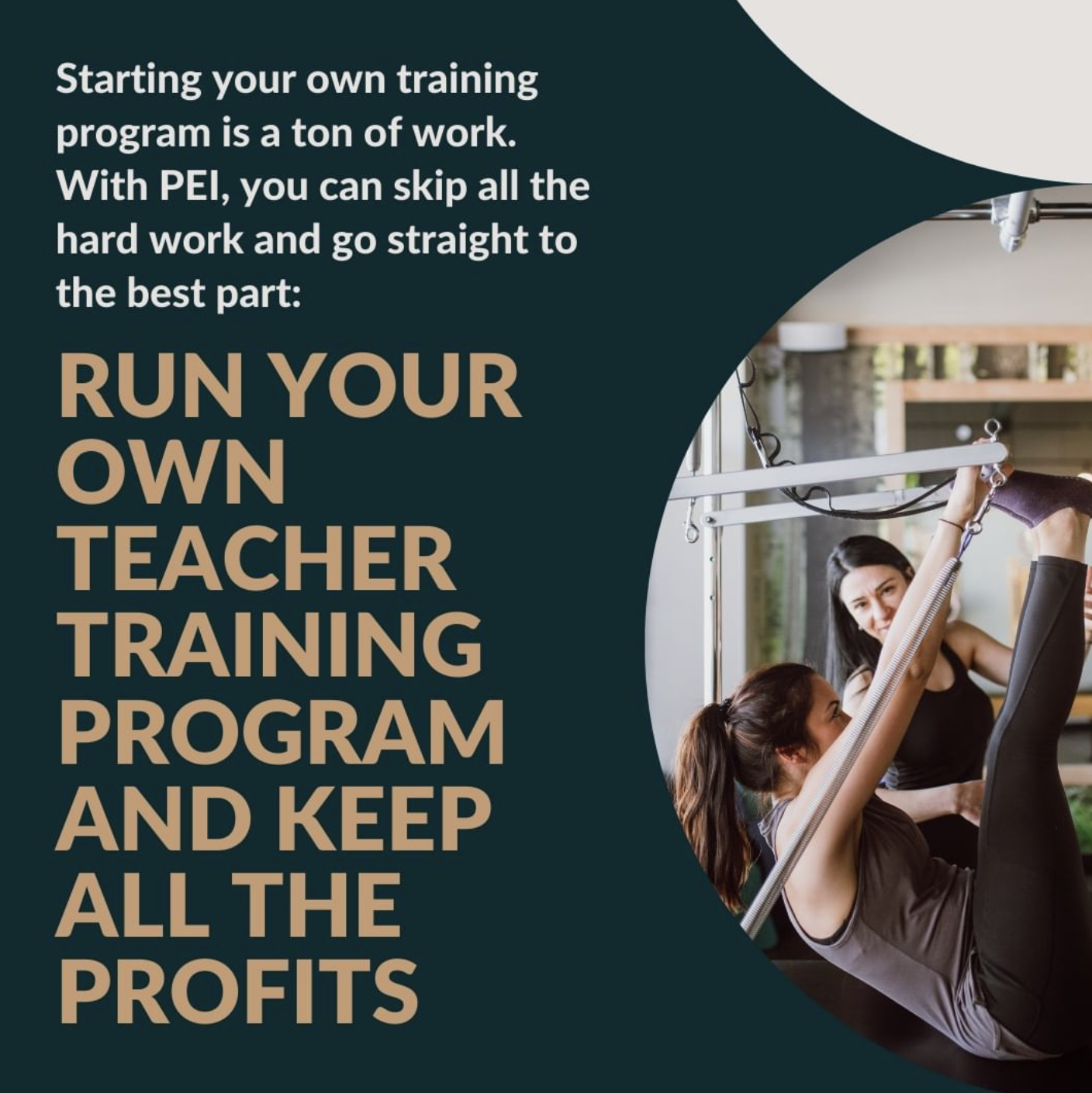 PEI's mission is to increase the number of highly-qualified Pilates instructors across the world by empowering Pilates studio owners to transform their businesses into teacher training studios with a comprehensive, easy-to-teach curriculum.