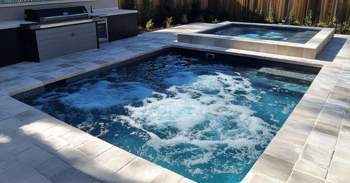 Pool and spa combo for small backyard