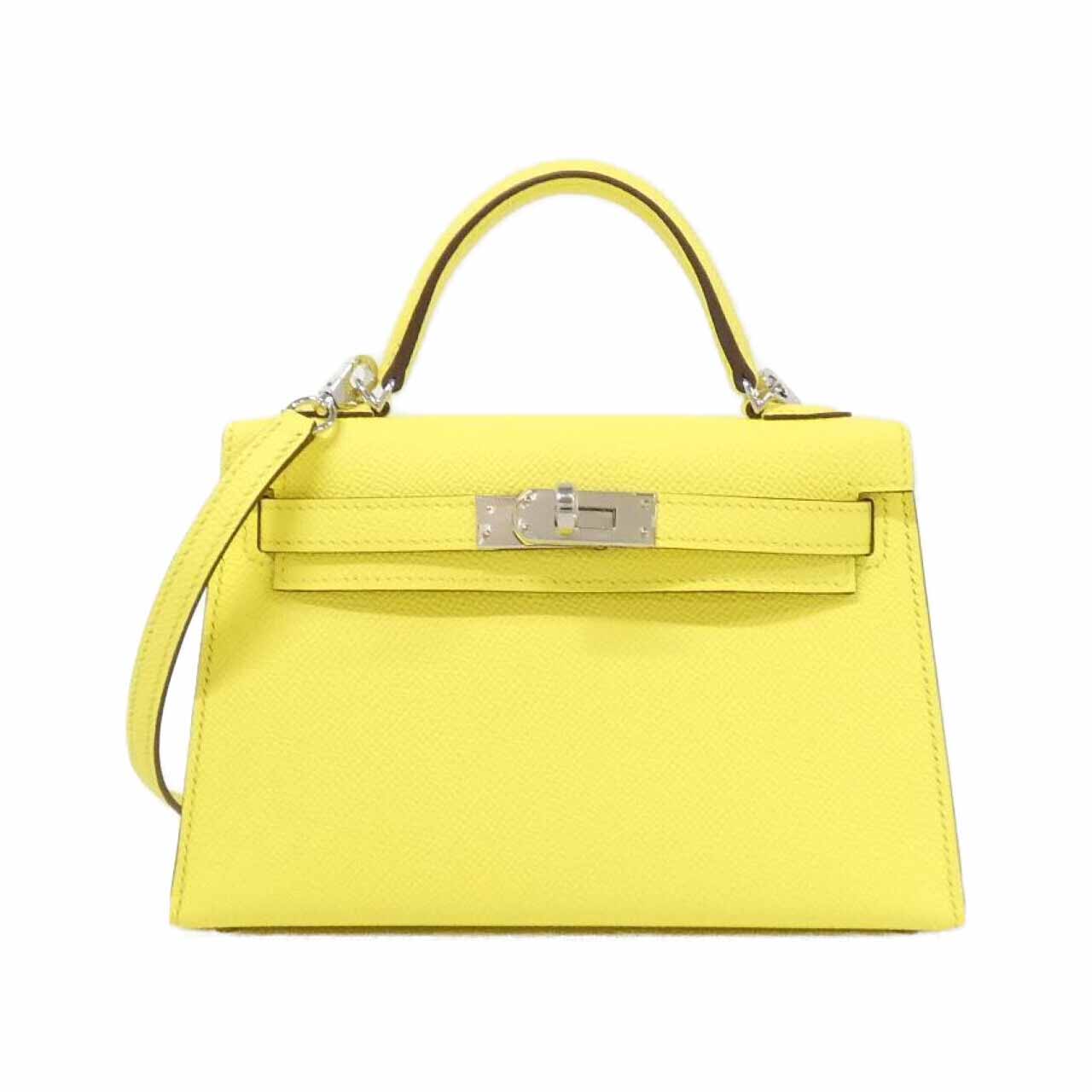 エルメス ミニケリー2 MINI 071302CK エプソン JAUNE DE NAPLES シルバー金具 K刻印