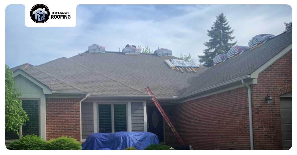 Having your roof replaced can be a messy job. Please inform us of any special plants that need extra Richards & Swift Roofing Troy (248)544-3908