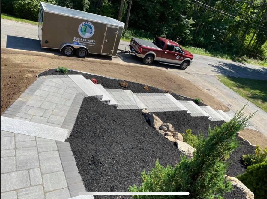 Walkway with granite steps