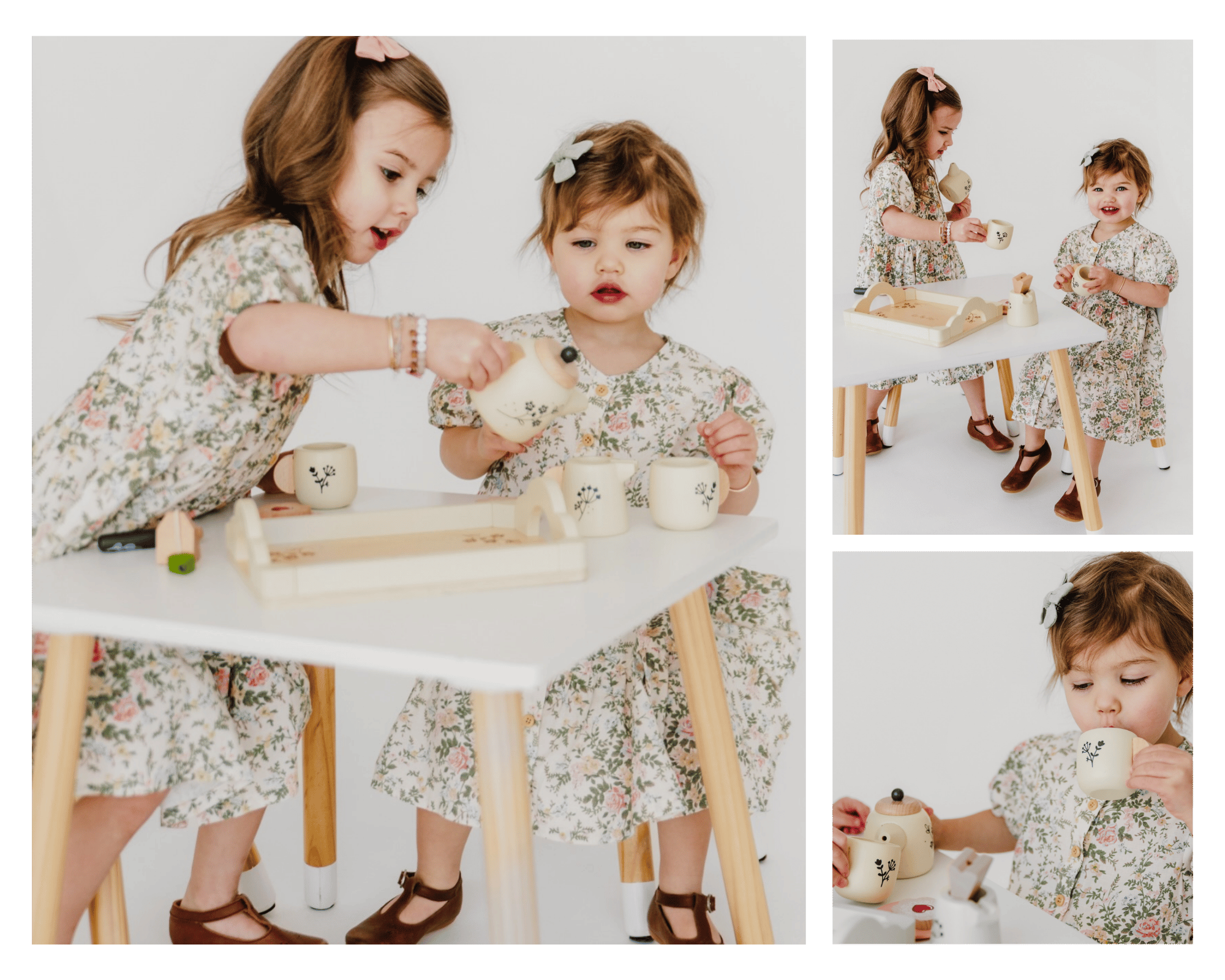 ea time is better with your sister ????
The sweetest little tea parties start with the adorable wooden tea set from Le Toy Van and the cutest twirl-worthy dresses from Vignette. Perfect for giggles, pretend play, and a little sister bonding time. ☕✨
Stop by and see all the darling pieces in store!