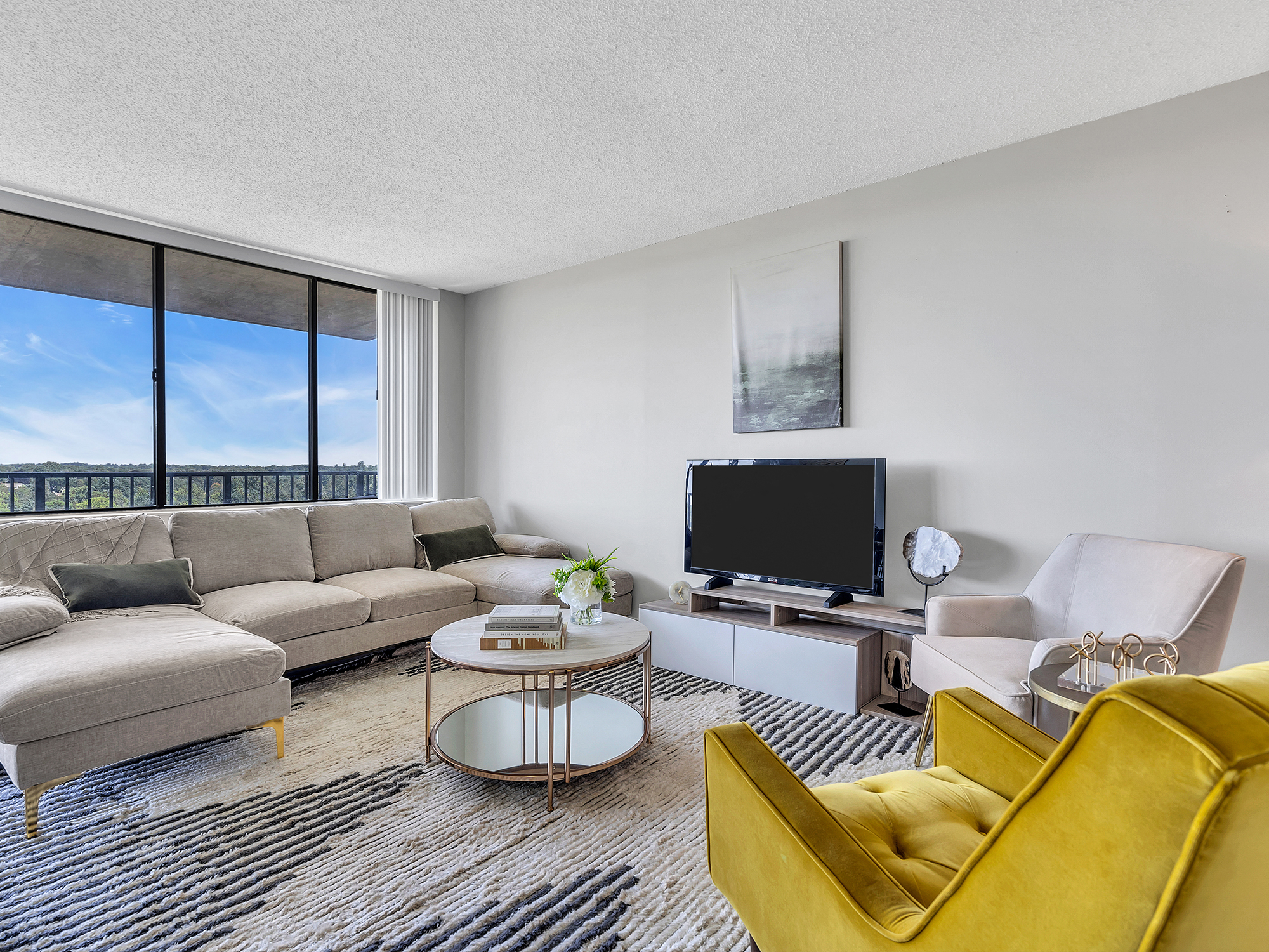 Living room with couch and table