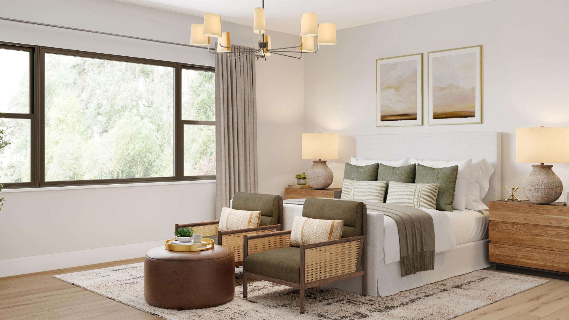 Luxurious primary bedroom suites