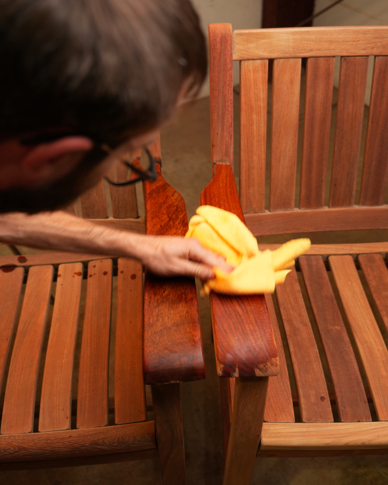 Chair Armrest Restoration in Process - Detail