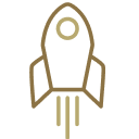 Rocket in flight icon.