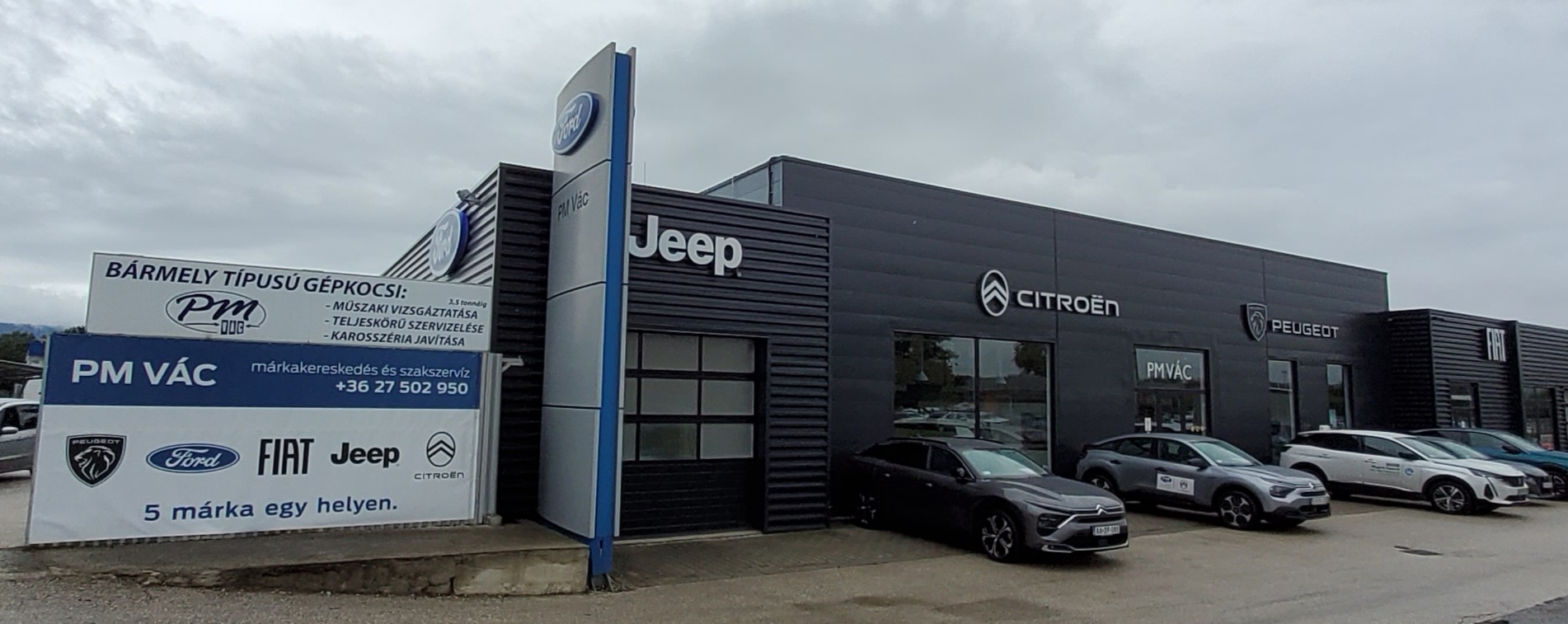 Images PM VÁC -  Peugeot  Ford  Fiat  Citroen JEEP  értékesítés és szerviz