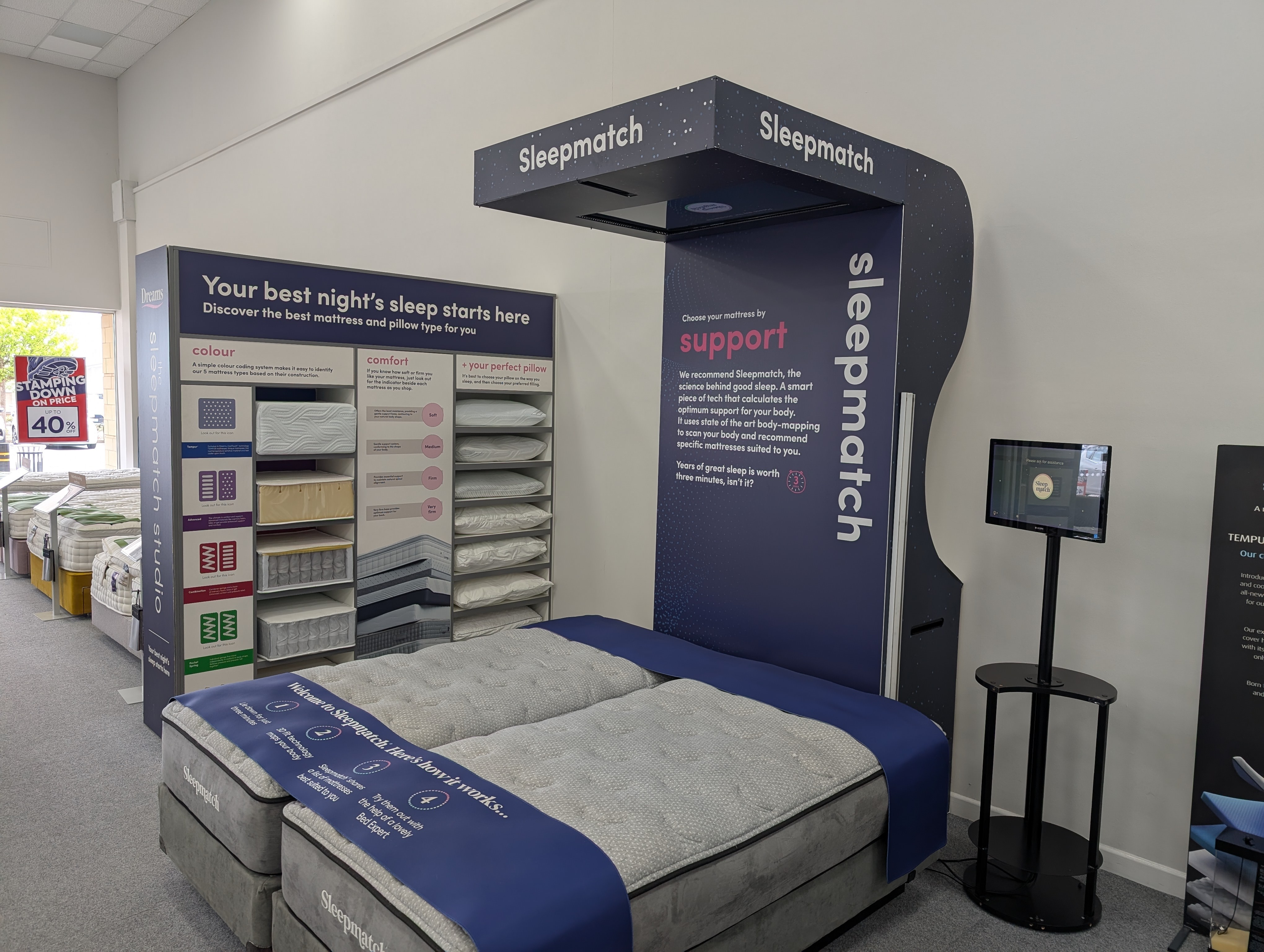 Head in-store for the full Sleepmatch™ experience. Our unique Sleepmatch™ technology matches you with your perfect bed.