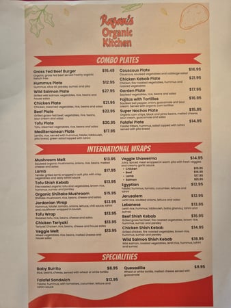Images Razan's Organic Kitchen traditional and classic shawarma.