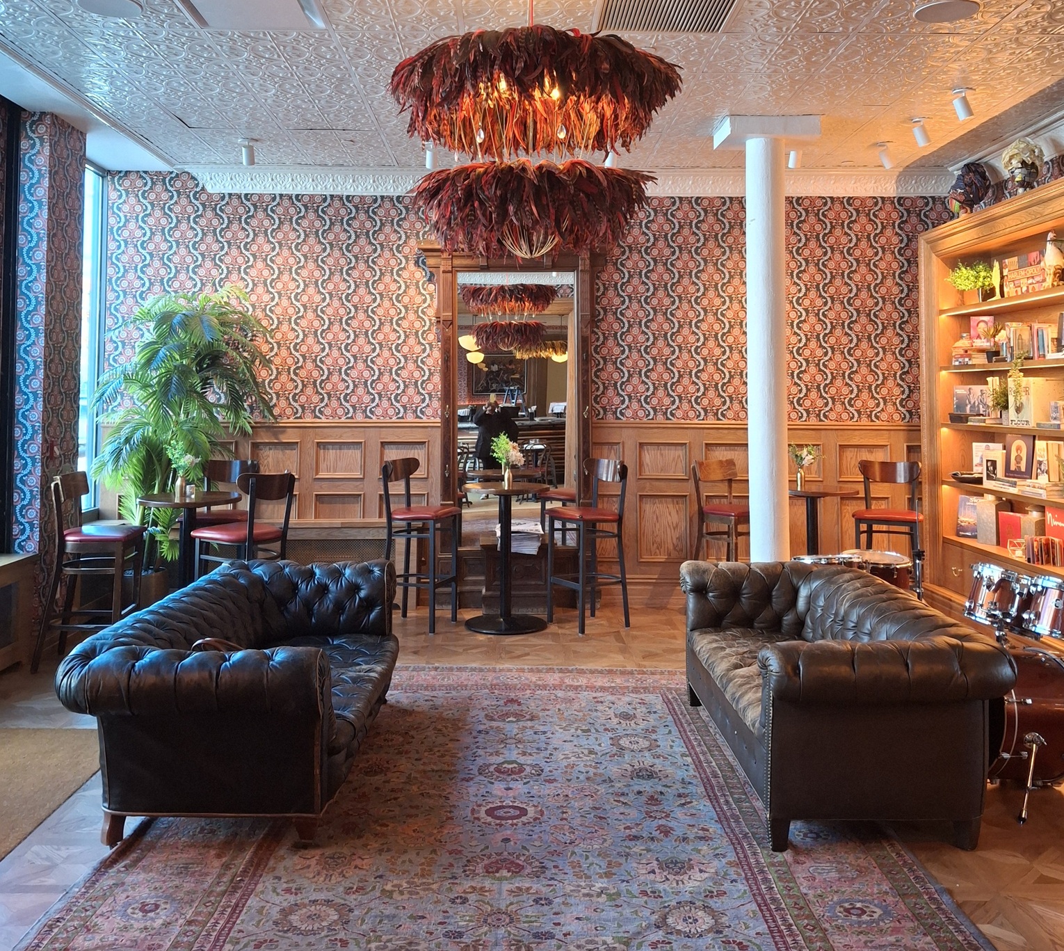 The Parlor, a private event space at Red Rooster Harlem available for group gatherings. Located in Harlem.