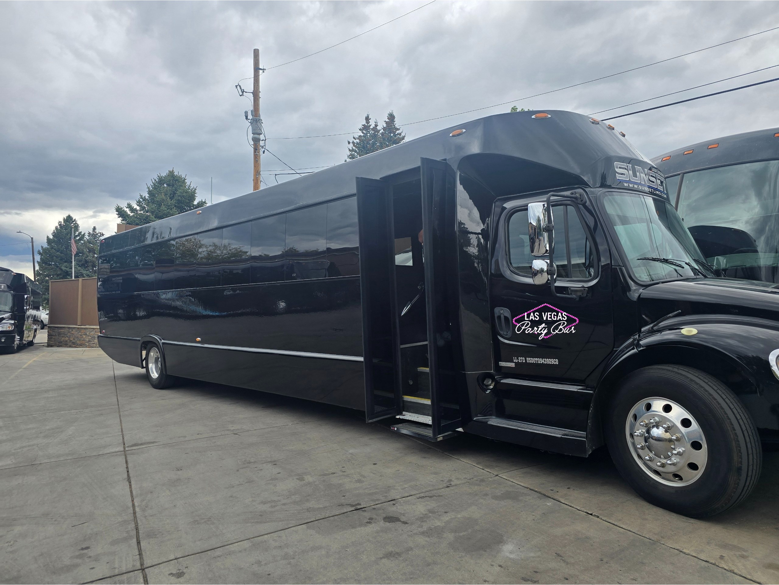 Las Vegas Party Bus 45 Passenger Party Bus with two dance poles, state of the art sound and lighting