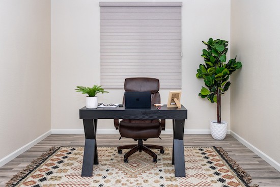 Looking to let natural light in without the distraction of screen glares? Dual sheer shades are the perfect option! Notice how these stunning shades blend beautifully with this home office’s decor. We are proud to serve Bluffton, Hardeeville, Ridgeland, and Okatie areas.