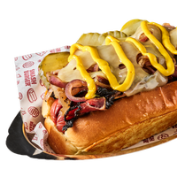 Piled high with warm pastrami and melted Swiss on a toasted bun. Grab the New York Pastrami Big Dog before it leaves the menu.