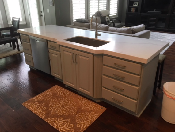 Kitchen island refinishing in Salt Lake City.