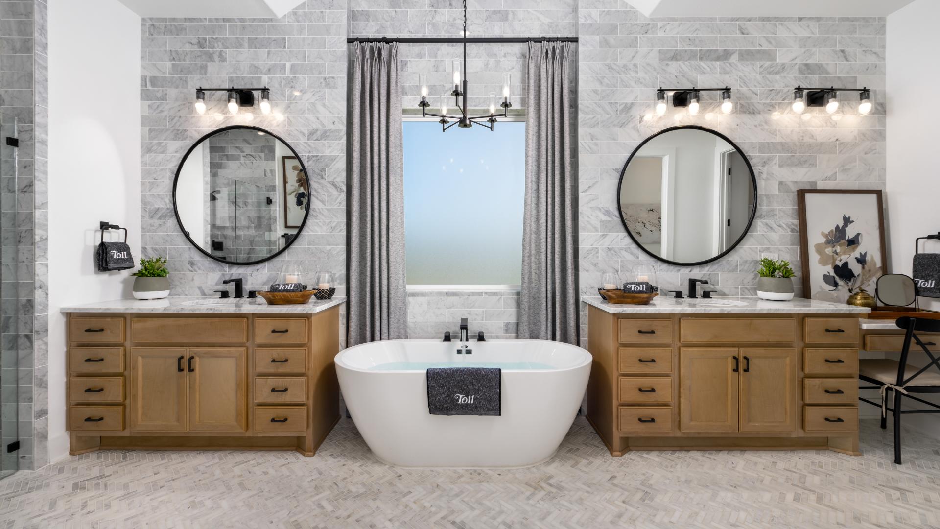 Spa inspired primary bathrooms