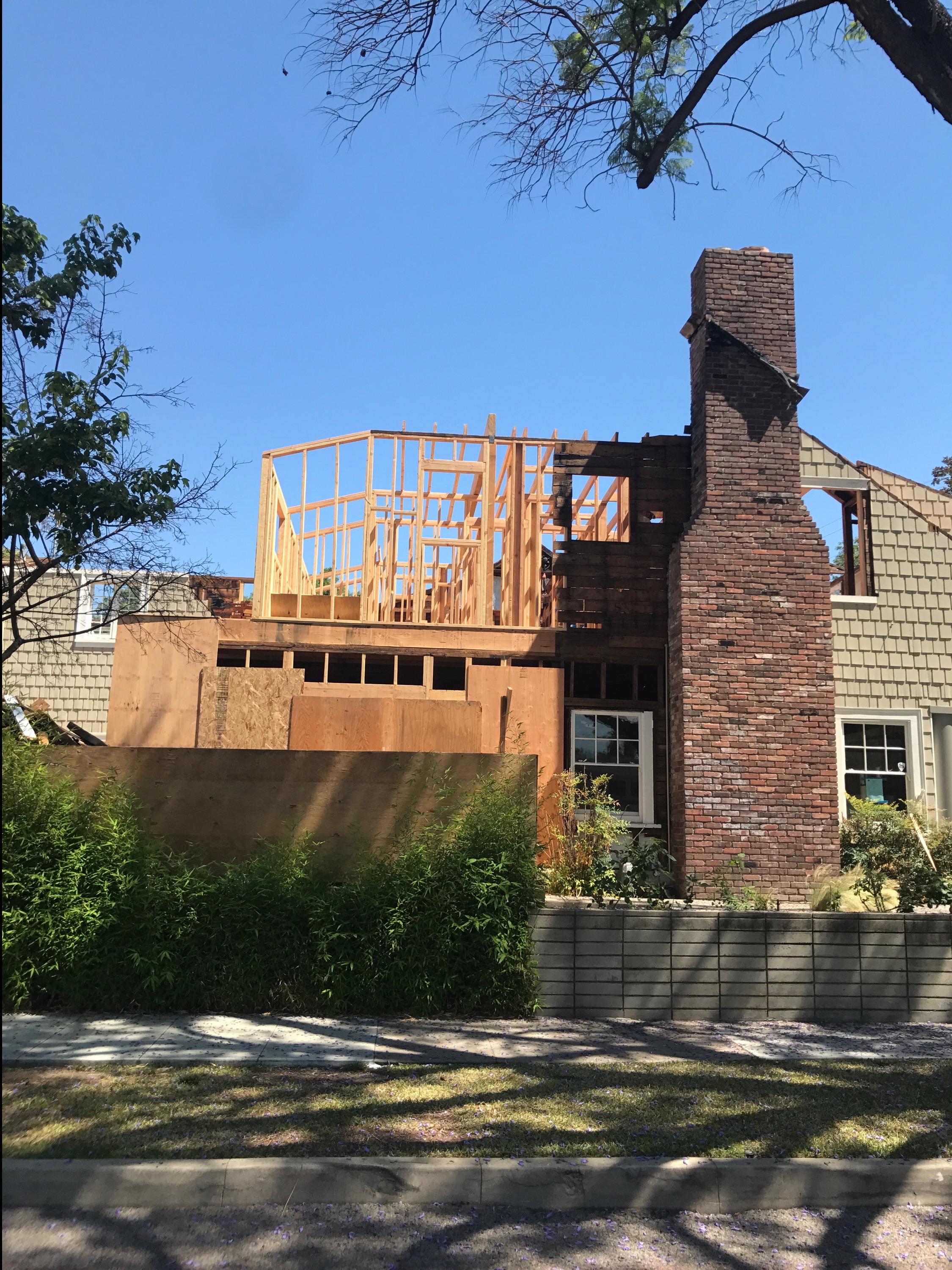 This home in Canoga Park, CA had severe damage after a fire. SERVPRO of Canoga Park / West Hills completed mitigation in the salvageable portion of the home, and the reconstruction of the badly burned areas.