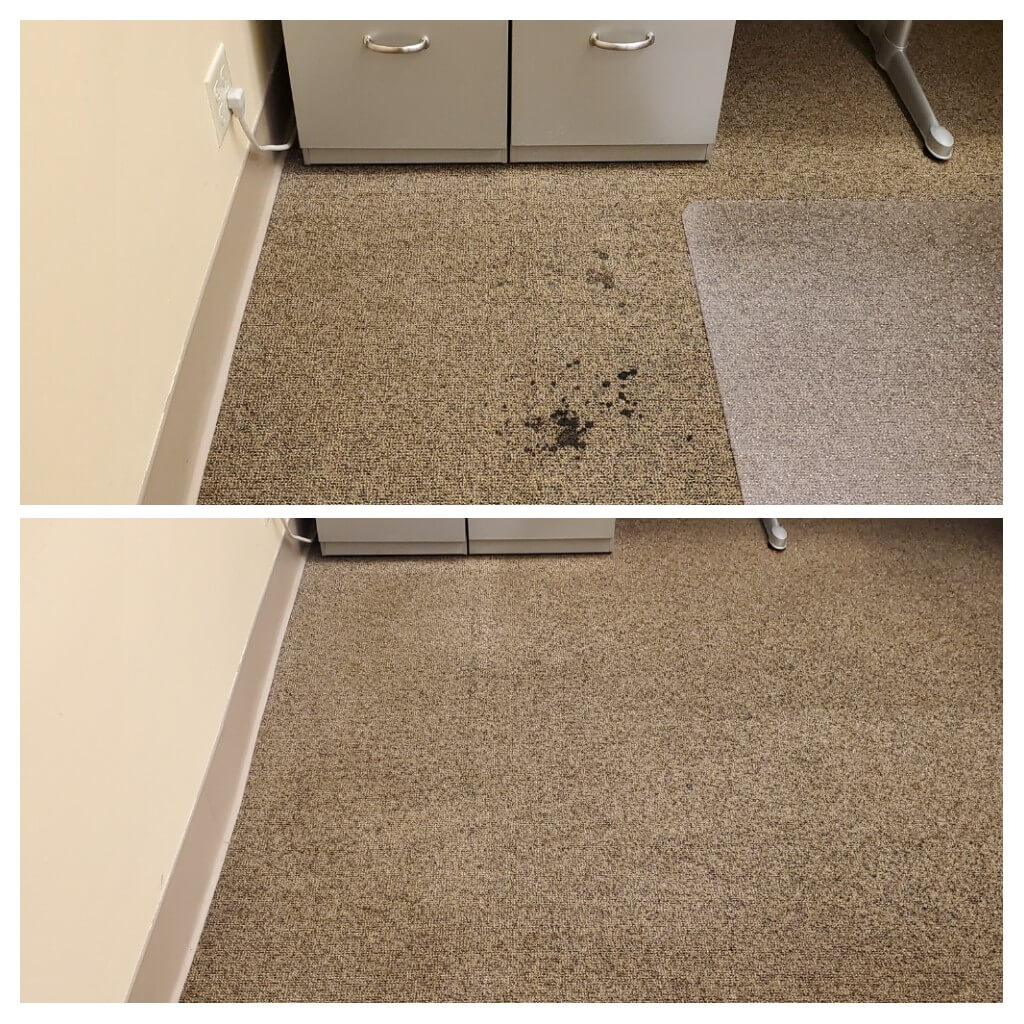 Before and after commercial carpet cleaning in Anaheim business