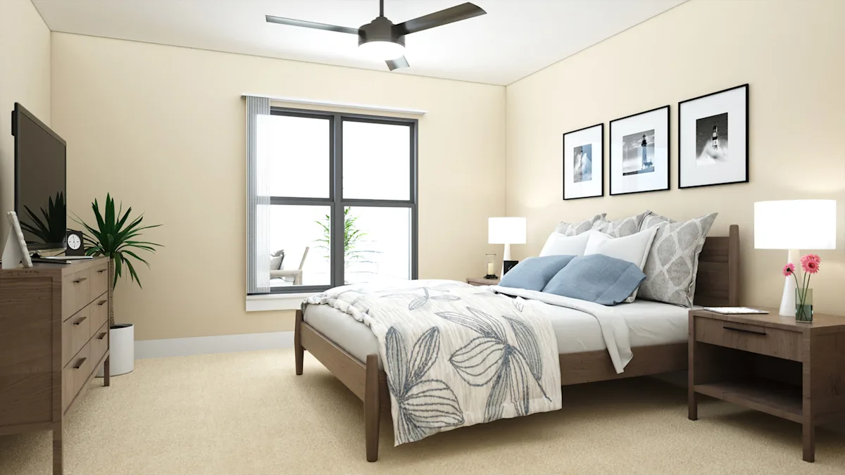 Bedroom with TV