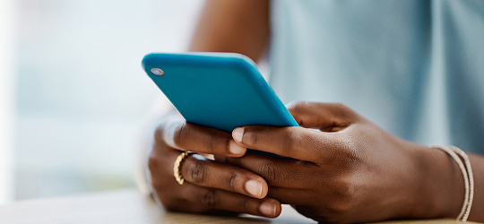 A client using the mobile app.