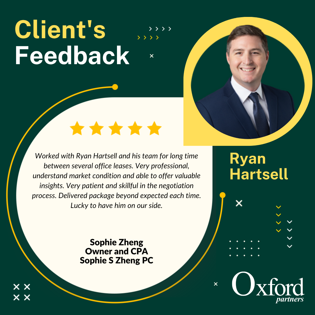 Oxford Partners Houston commercial real estate broker Ryan Hartsell 5-star client review 