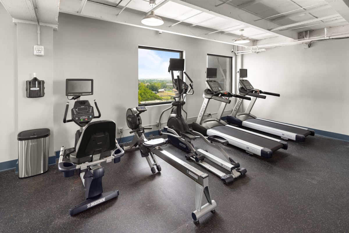 Gym with cardio equipment 