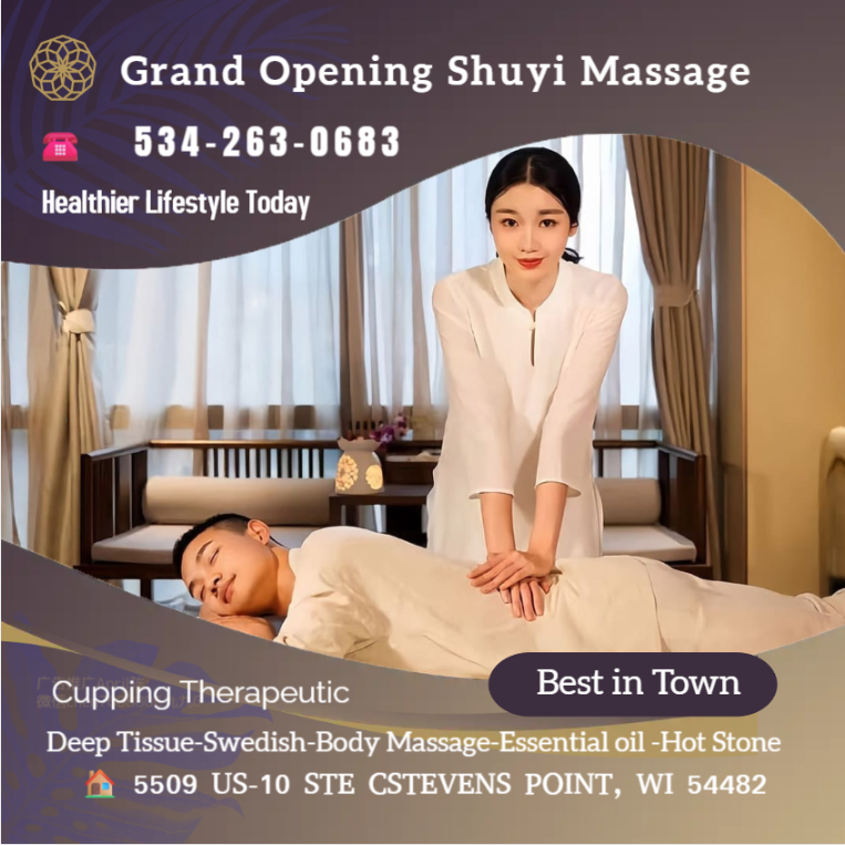 Massage techniques are commonly applied with hands, fingers,
elbows, knees, forearms, feet, or a device.
The purpose of massage is generally for the treatment of
body stress or pain.